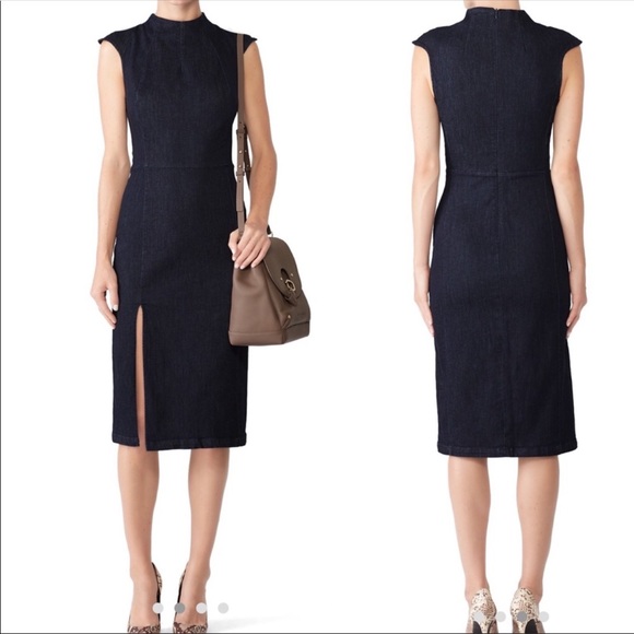 Alexia Admor Dresses & Skirts - ALEXIA ADMOR Stretch Denim Slit Sheath Dress